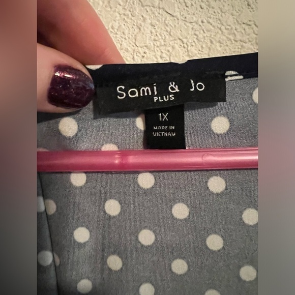 Blue and White Polka Dot Sami & Jo Dress Size 1X - Picture 3 of 9